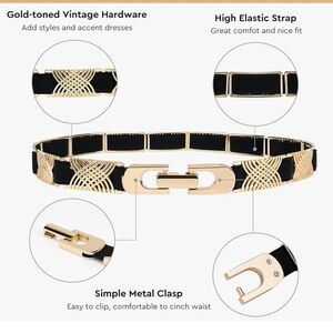 Elegant Gold and Black Women's Belt